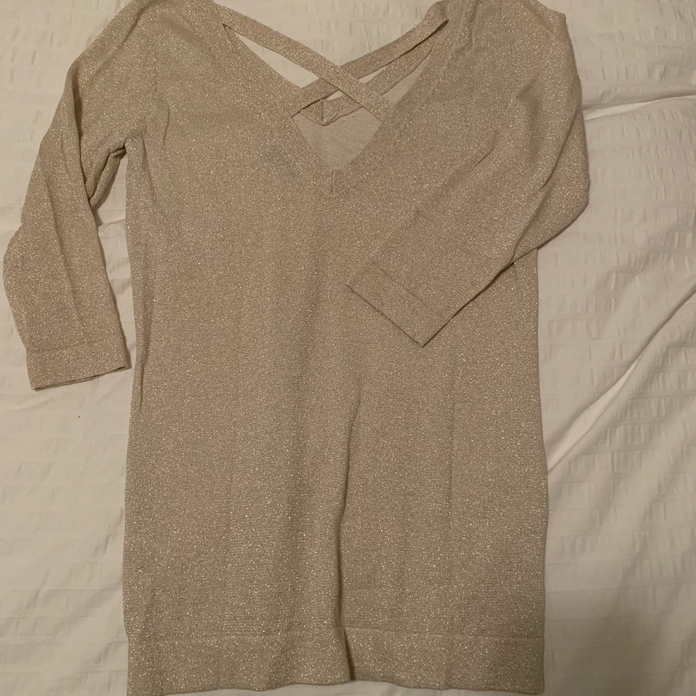 3/4 Sleeve Gold Sweater